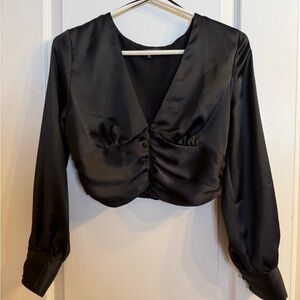 Elegant Dynamite Black Satin Women's Top